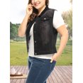 thumbnail image 3 of GRACE & GRANDEUR Veste Sans Manches en Jean pour Femme Grande Taille Automne à Boutons Veste en Denim Noire 1X, 3 of 5