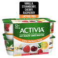thumbnail image 1 of Activia Probiotic Yogurt, Lactose Free, Vanilla/Raspberry/Cherry/Strawberry, 12x100g, 1 of 8