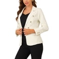 thumbnail image 4 of INSPIRE CHIC Women's Notched Lapel Long Sleeve Button Denim Jacket with Pockets S Apricot, 4 of 6