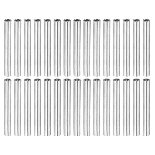 Unique Bargains Round Coupling Nut M4x0.7mm 45mm Threaded Sleeve Connector Rod Bar Stud Tube 30 Pack