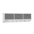 thumbnail image 2 of SoBuy FRG282-W, Wall Coat Rack Wall Shelf Wall Storage Cabinet Unit with 3 Baskets 5 Hooks, 2 of 7