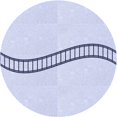thumbnail image 1 of Ahgly Company Machine Washable Indoor Round Transitional Denim Blue Area Rugs, 4' Round, 1 of 7