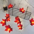 thumbnail image 2 of WLOELOEW Guirlande Lumineuse Led Feuille d'Érable Rouge de l'Action de Grâce Alimentée par Usb 2 Mètres 10 Lumières Décoration de Festival d'Automne en Plastique pour Maison et Fête, 2 of 9