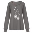 thumbnail image 3 of New Womens Tops 2023 Fashion Plus Size Casual Solid Color Button Printing Long Sleeve Round-Neck Tops Long Sleeve Shirt for Women, 3 of 5