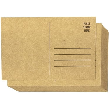Ensemble de 50 Cartes Postales Brunes en Papier Kraft Vierges - Paquet pour Envoi Automatique, Cartes Postales Latérales en Vrac, Lot de 50, Économiseur d'Affranchissement - 4 x 6 Pouces