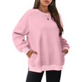thumbnail image 2 of Timegard Oversized Sweatshirt for Women Crewneck Long Sleeve Tops Fall Fashion Pullover with Pockets, 2 of 8