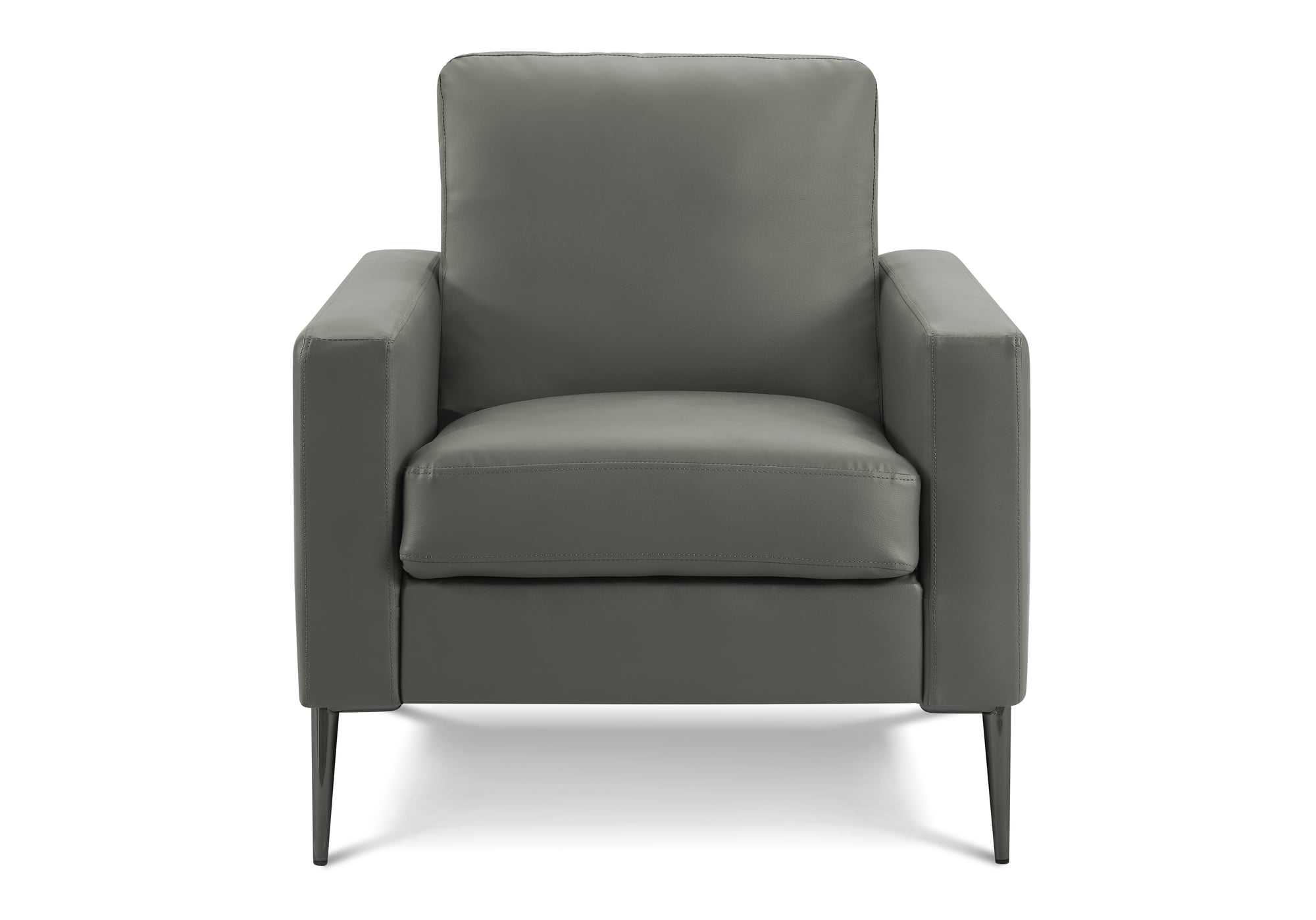 Monarch Specialties - 8J31A02 Chair, 32" Wide, Upholstered, Accent Chair, Dark Grey Leather Look