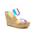 thumbnail image 1 of BLISSFUL STEP Women's Shoes Platform Clear Straps Wedge Heel Sandals Colorful 9, 1 of 7