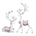 thumbnail image 1 of veasfak Statue de Renne Européen, Figurine de Cerf Collectionnable en Résine Option 3-Blanc, 1 of 7