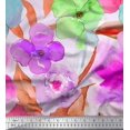 thumbnail image 1 of Soimoi Modal Satin Fabric Flower Watercolor Print Fabric by the Yard 42 Inch Wide, 1 of 3