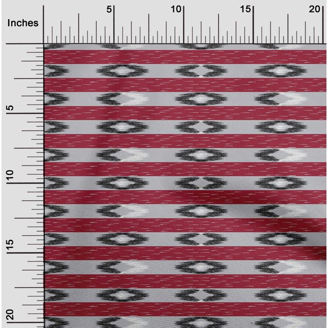 oneOone Tissu Popeline de Coton à Rayures Imprimé Ikat Tissu BTY 56 Pouces de Large