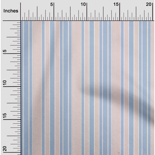 oneOone Tissu Popeline de Coton Multicolore à Rayures BTY 56 Pouces de Large