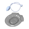 thumbnail image 2 of Esquirla Sitz Bath Multipurpose Sturdy Anti Overflow Soak Pan for Bathroom Dorm Hotel Gray with Flusher, 2 of 8