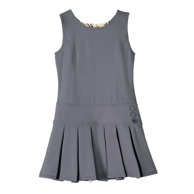 Bienzoe Chandail d'Uniforme Scolaire Extensible à Ourlet Plissé pour Fille Gris 7