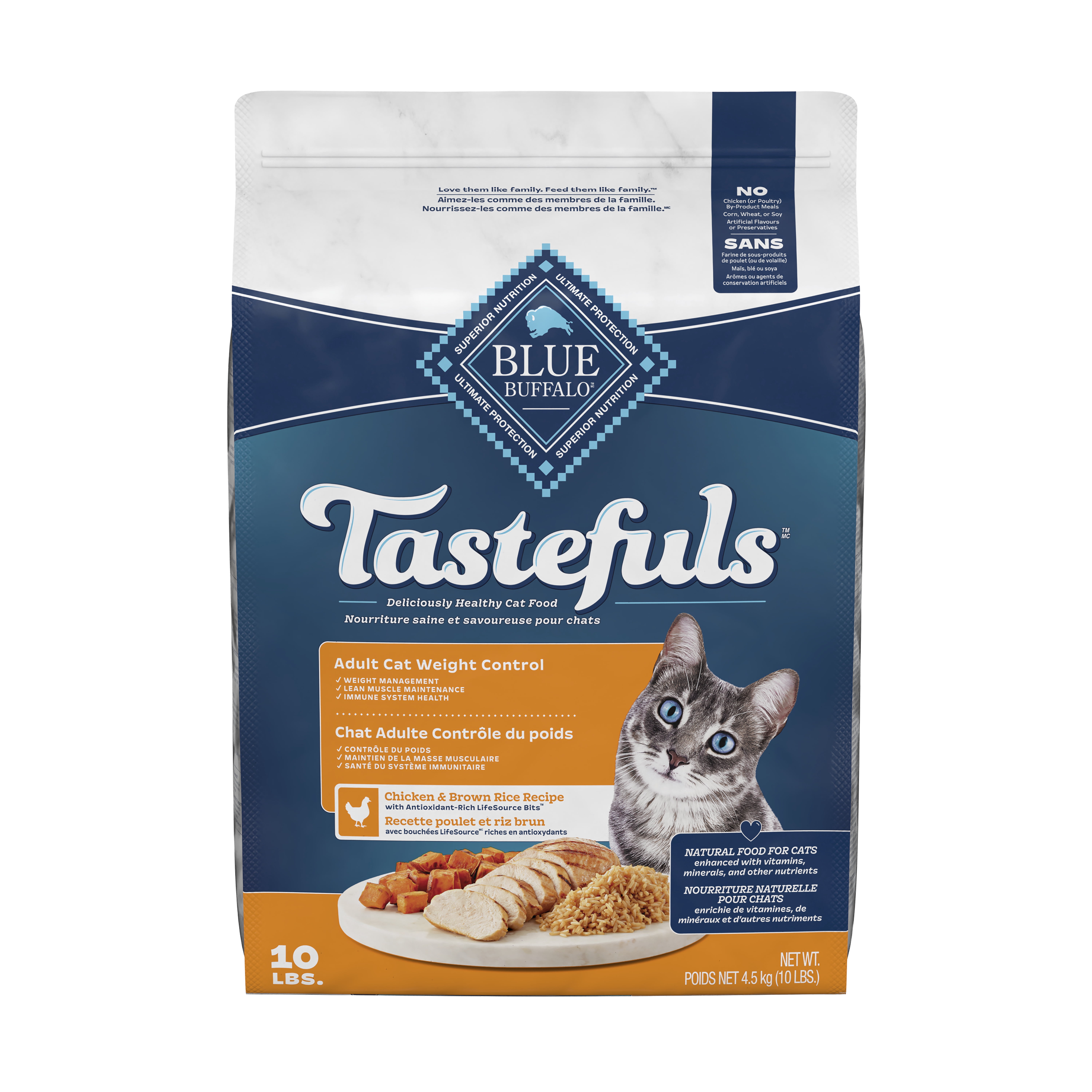 Blue Buffalo Tastefuls Natural Dry Cat Food, Weight Control 4.5kg