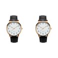 thumbnail image 1 of (2-Pack) Rinsvye Unisex Simple Business Leather Digital Watch with Alarm Quartz Wrist Watch S Watches World Map Watch Gift for Men Digital Mens Watches, 1 of 6