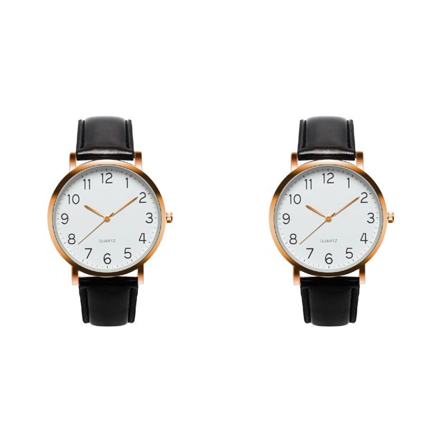 (2-Pack) Rinsvye Unisex Simple Business Leather Digital Watch with Alarm Quartz Wrist Watch S Watches World Map Watch Gift for Men Digital Mens Watches