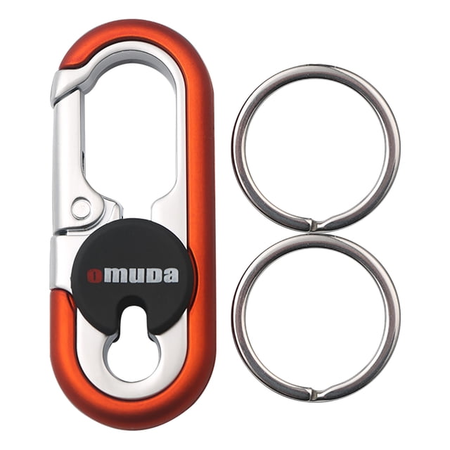 TopLLC Porte-Clés Créatif pour Voiture, Anneau de Clé en Acier Inoxydable Suspendu à la Taille, Doté d'Une construction en Alliage durable à Haute Résistance avec une Finition orange Vif et Argent. le Porte-Clés Comprend un Mécanisme de Démontage Rotatif pour une Utilisation Facile et Sécuritaire, Ainsi Que Deux Anneaux de Clé en Acier Inoxydable Supplémentaires. Conçu avec des Lignes Lisses et une surface Polie, Il Est Idéal pour Sécuriser les Clés et Convient à une Utilisation Automobile Ou Quotidienne.