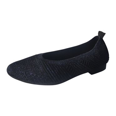 B91xZ Mocassins à Lacets pour Femmes Chaussures Plates Mocassins Penny Mocassins à Enfiler Chaussures de Travail Confort Décontracté Chaussures de Marche pour Dames, Noir 7