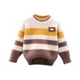 thumbnail image 1 of 2025 Enfants Filles Garçons Motif Col Rond Manches Longues Chandail Décontracté Tricoté Hauts 2-10 Ans Jaune, 1 of 7