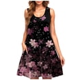 thumbnail image 2 of Staron Liquidation Robes pour Femmes 2025 Décontracté Printemps Sans Manches Imprimé Floral Robe Décontractée Vacances Plage Ample Col Rond Ligne A Débardeur Cache-Maillot Fluide Poches Robe d'Été Rose G, 2 of 5