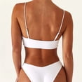 thumbnail image 4 of Women Solid Push Up High Cut Lace Up Halter Bikini Set Two Piece Swimsuit, 4 of 8