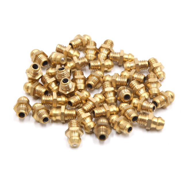 Unique Bargains 30Pcs M6 x 1 Thread Brass Straight Grease Zerk Nipple Fitting for Auto Car