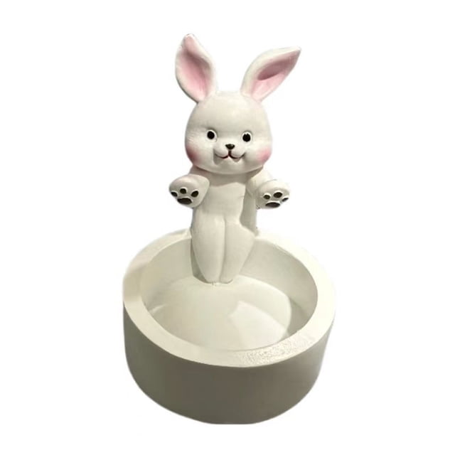 Cartoon Candle Holders Cute Rabbit Candle Holders Handmade Aromatherapy Lamp Holders Suitable For Girls For Women Or Rabbit Lovers Candle Holders for Candle Making Pillar Glass Candle Holder Candle