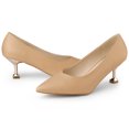 thumbnail image 1 of BLISSFUL STEP Women's Pointed Toe Low Kitten Heels Pumps, 1 of 6
