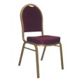 thumbnail image 1 of Bowery Hill Fabric Upholstered Dome Back Banquet Stacking Chair in Burgundy Red, 1 of 10