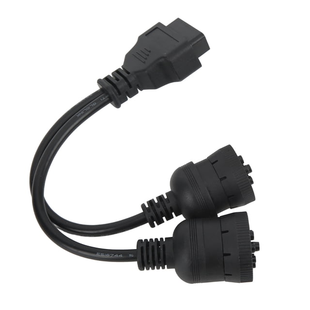 J1939 J1708 To OBD 2 Adapter, Conversion Diagnostic Y Cable High Toughness Functional Stable 30cm Long for Diesel Trucks Buses Trailers
