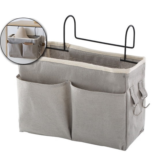 Dvruxg Panier de Rangement Suspendu de Chevet, Organisateur Caddy Multifonction, Tringle de Lit en Toile pour Dortoirs Lits d'Hôpital Voyage