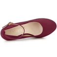 thumbnail image 4 of BLISSFUL STEP Women's Round Toe Stiletto High Heel Ankle Strap Pumps, 4 of 7