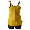 thumbnail image 5 of RKSTN Tankini Swimsuits for Women Summer Fashion Solid ColorConservative Two Piece Set Bathing Suits with Boyshorts Loose Plus Size Round Neck Sleeveless Pleated Swimsuits, 5 of 5