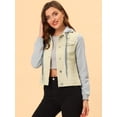 thumbnail image 2 of INSPIRE CHIC Veste en Denim à Capuche à Cordon Superposée pour Femmes avec Poches, 2 of 7