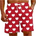 thumbnail image 4 of Penkiiy Short Décontracté pour Hommes avec Cordon de Serrage Imprimé Amour pour la Saint-Valentin m Rouge, 4 of 9