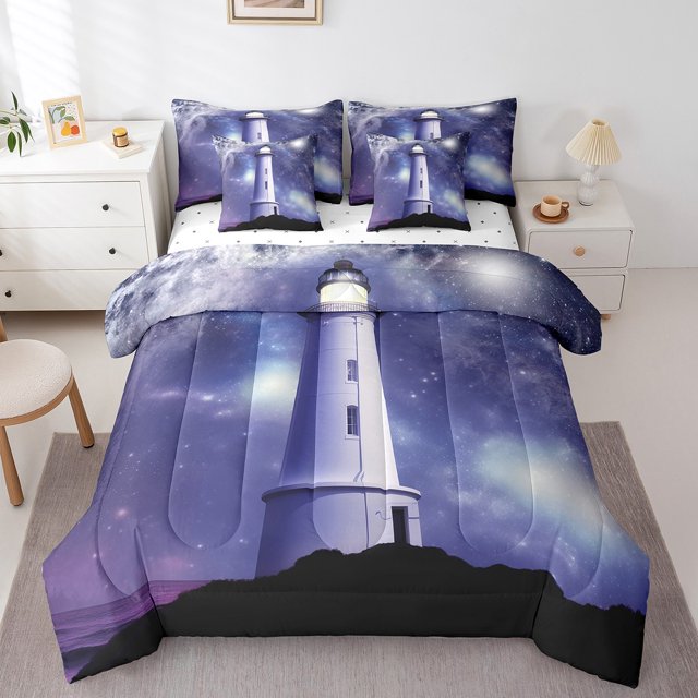 YST Nautical Lighthouse 7 Pieces Comforter Set, King Size