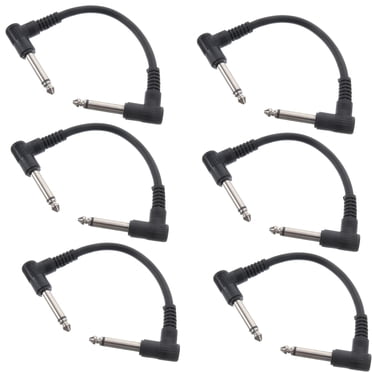 6pcs Guitar Patch Cable 6.35mm Guitar Audio Cable Electric Bass Audio Cable 15cm