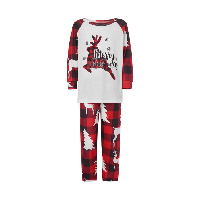 Diconna Ensemble de Pyjamas de Noël de la Famille Ensemble Imprimé Pyjamas de Bande Dessinée Correspondant à Noël Ensemble de Pyjamas de Fête de Famille