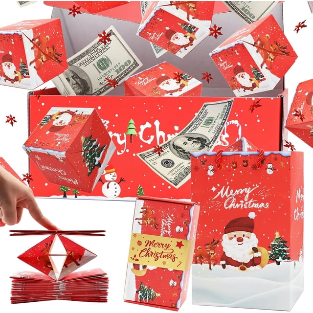 Meitianfacai Winter Savings Clearance Deals Merry Christmas Surprise Box Gift Box Creating Most Surprising Gift Red Envelope Bouncing Romantic Gift Box