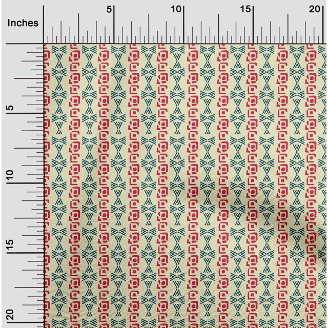 oneOone Polyester Lycra Fabric Geometric Block Printed Craft Fabric BTY 56 Inch Wide