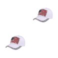 thumbnail image 2 of Decodeary Casquette de Baseball à la Mode Ajustable et Protégée du Soleil Chapeau Multicolore Blanc 2Set, 2 of 6