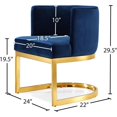 thumbnail image 5 of Meridian Furniture Gianna Navy Velvet Dining Chair, 5 of 5