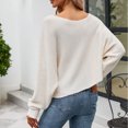thumbnail image 4 of Yuyuzo Women's off Shoulder Sweater Long Batwing Sleeve Loose Pullover Ribbed Knit Solid Color Tops, 4 of 4