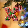 thumbnail image 1 of Hbdhejl 26 Pieces Red Letters Christmas Tree Decorations Candy Cane Letters With Berry Pattern Mini Alphabet Hanging Ornaments Party Home 2D Acrylic Christmas Tree, 1 of 4