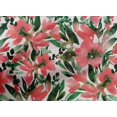 thumbnail image 4 of oneOone Tissu Cambric Coton Rouge Feuilles & Floral Aquarelle Matériel de Robe Tissu Imprimé Tissu au Mètre 42 Pouces de Large, 4 of 4