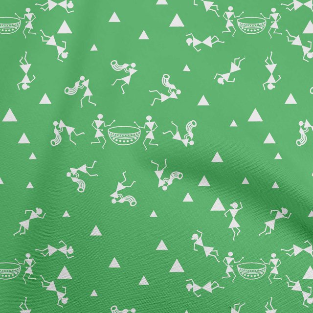oneOone Polyester Spandex Green Fabric Asian Floral Block Sewing Material Print Fabric By The Yard 56 Inch Wide