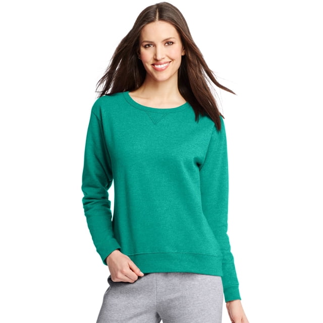Hanes Womens ComfortSoft EcoSmart Crewneck Sweatshirt, XL, Fresh Greens Heather