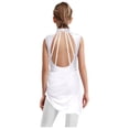 thumbnail image 2 of Oyolan Robe de Patinage Artistique Brillante pour Filles, Robe de Danse Lyrique, Justaucorps de Ballet à Jupe Froncée pour Compétition, Ivoire 16, 2 of 4