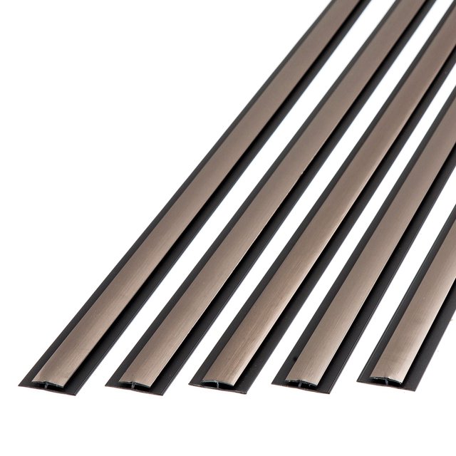 Fasade 47 in. Vinyl Divider Trim Crosshatch Silver 5 Pack